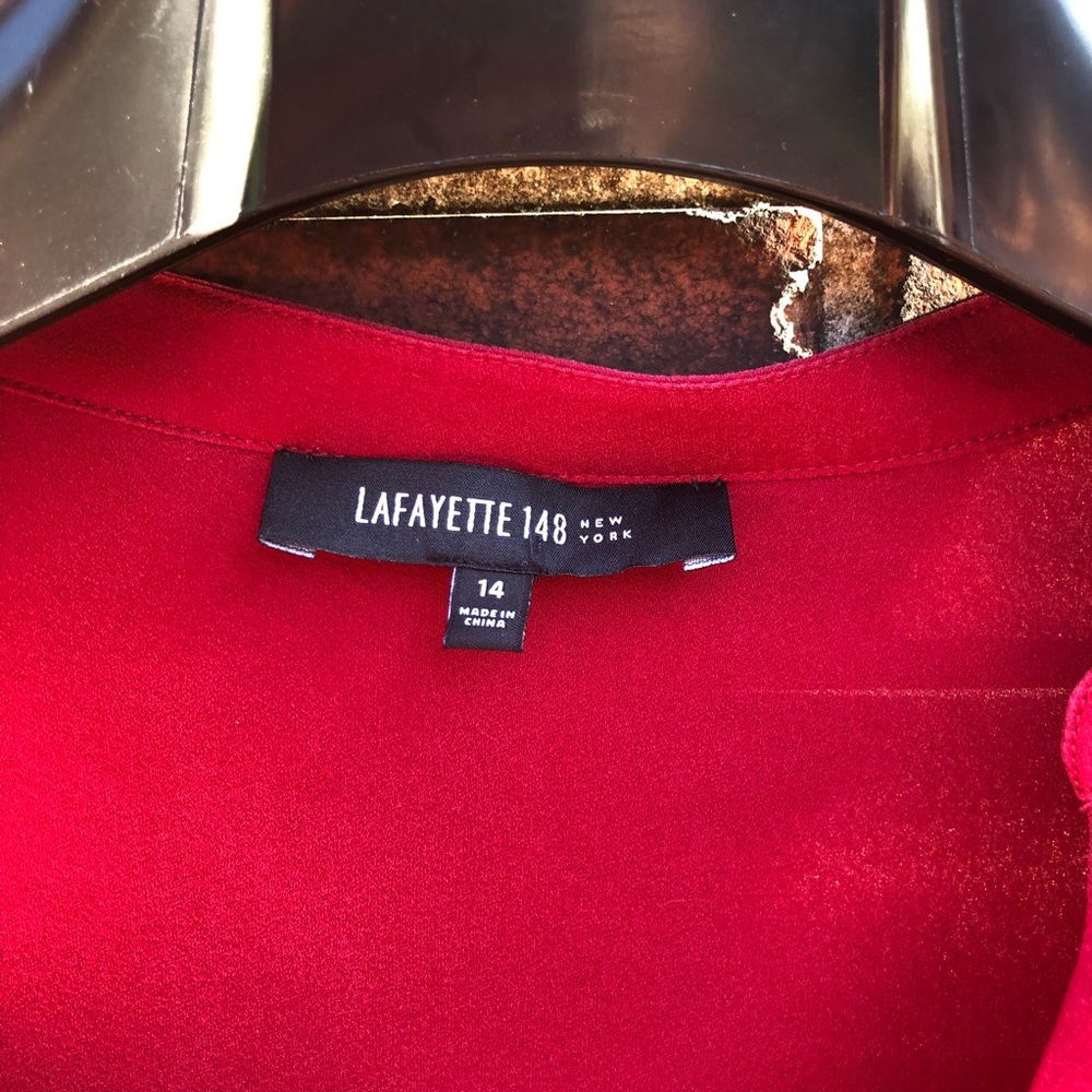 Lafayette 148 Silk Ruffle Blouse - Picture 3 of 4